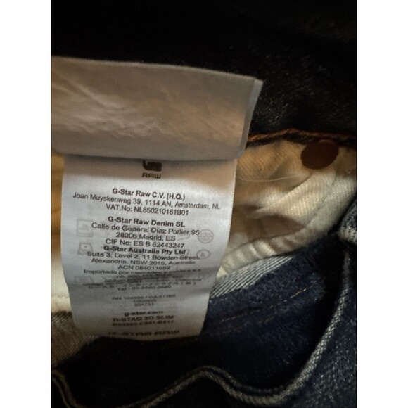 G Star Raw Jeans Mens 28/32 Blue D Staq 3D Slim Waxed Cotton Moto - Picture 3 of 12